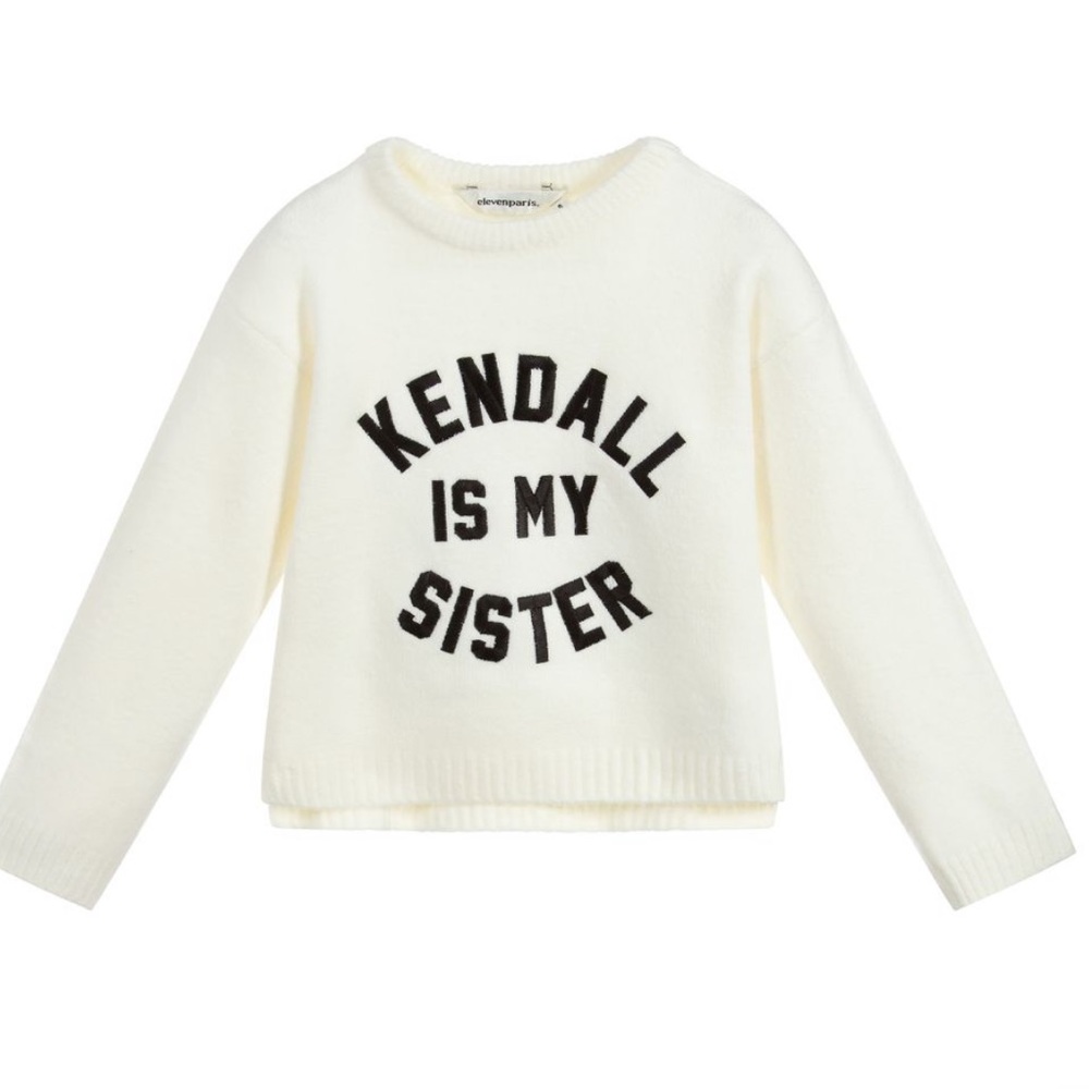 LITTLE ELEVEN PARIS
GIRLS IVORY KNITTED SWEATER 12”